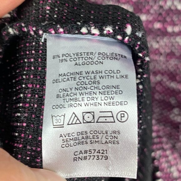 Ann Taylor Tweed Puff Sleeve Dress Size 14P Purple Short Sleeve - Picture 5 of 10